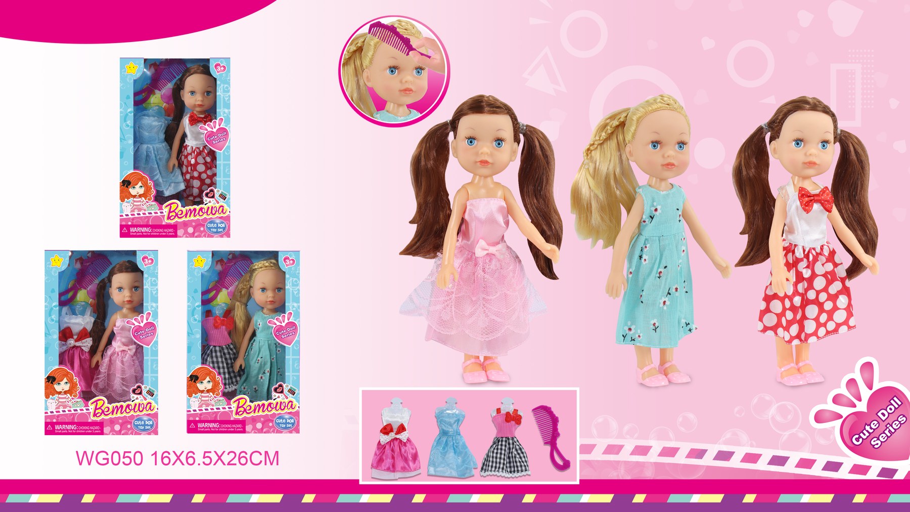 10 Inch Moving Eyes Bemowa Doll Fashion Theme WG050