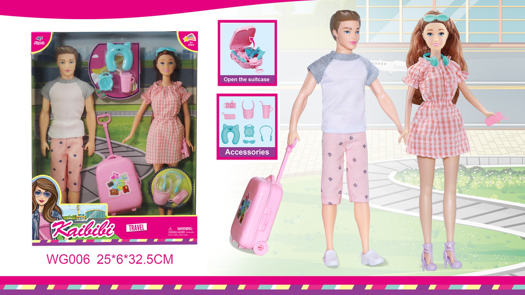11.5-inch Kaibibi Doll Travel Theme WG006