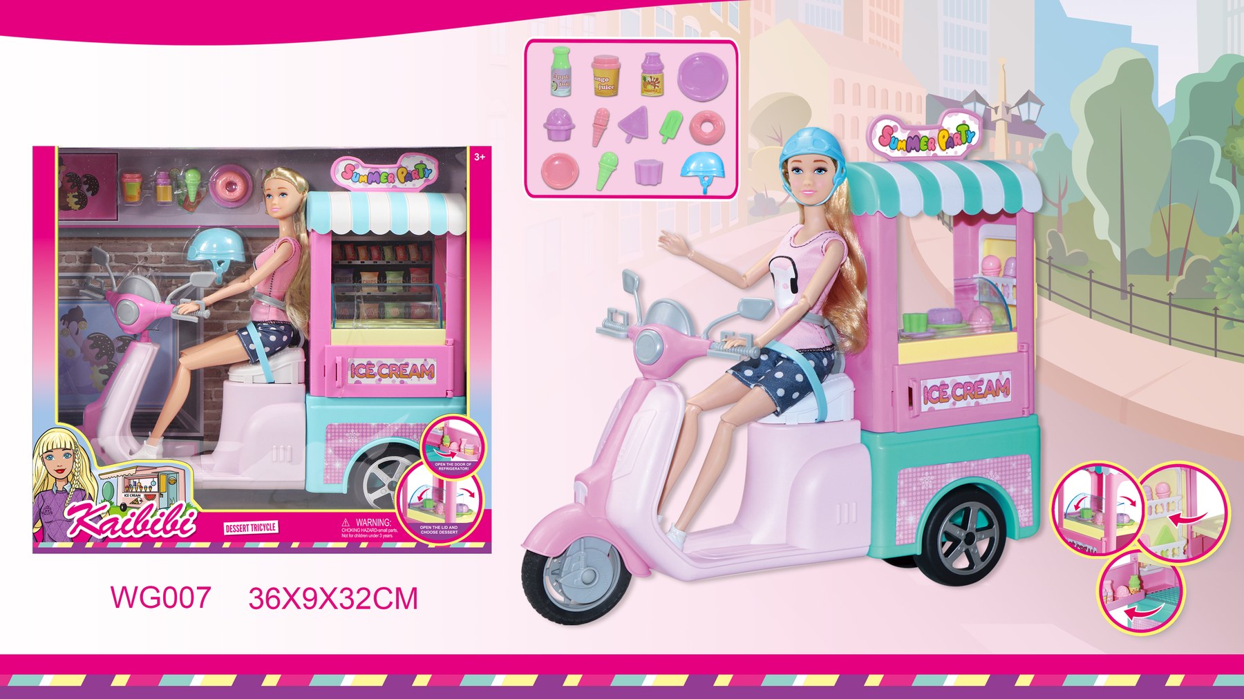 11.5-inch Kaibibi Doll dessert car theme WG007