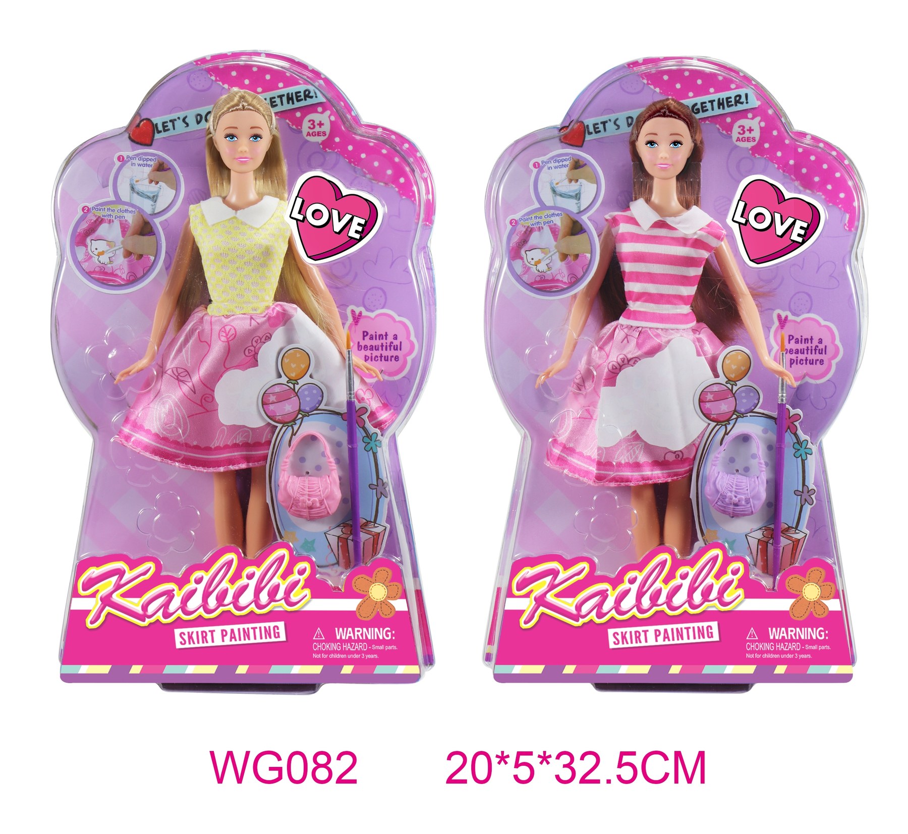 11.5-inch solid body KaibibiMagic color-changing water painting dress WG082