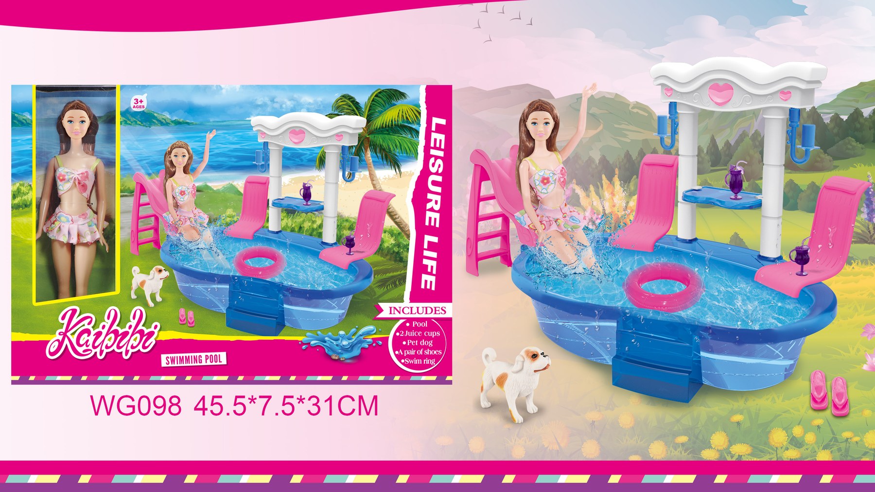 11.5-inch solid body Kaibibi Swimming pool theme WG098AB