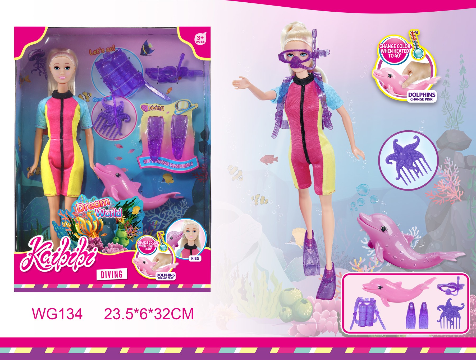 11.5-inch Kaibibi Doll Diving Set WG134