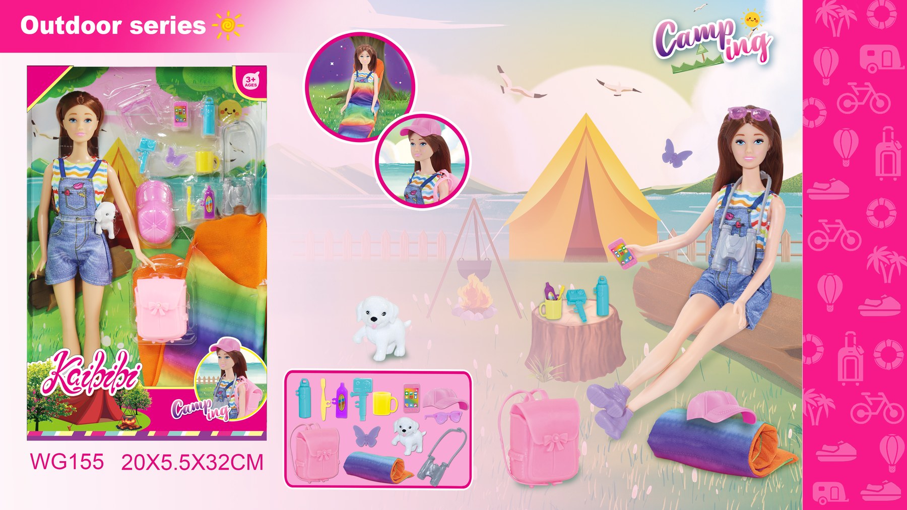 11.5-inch Kaibibi Doll Camping Set WG155