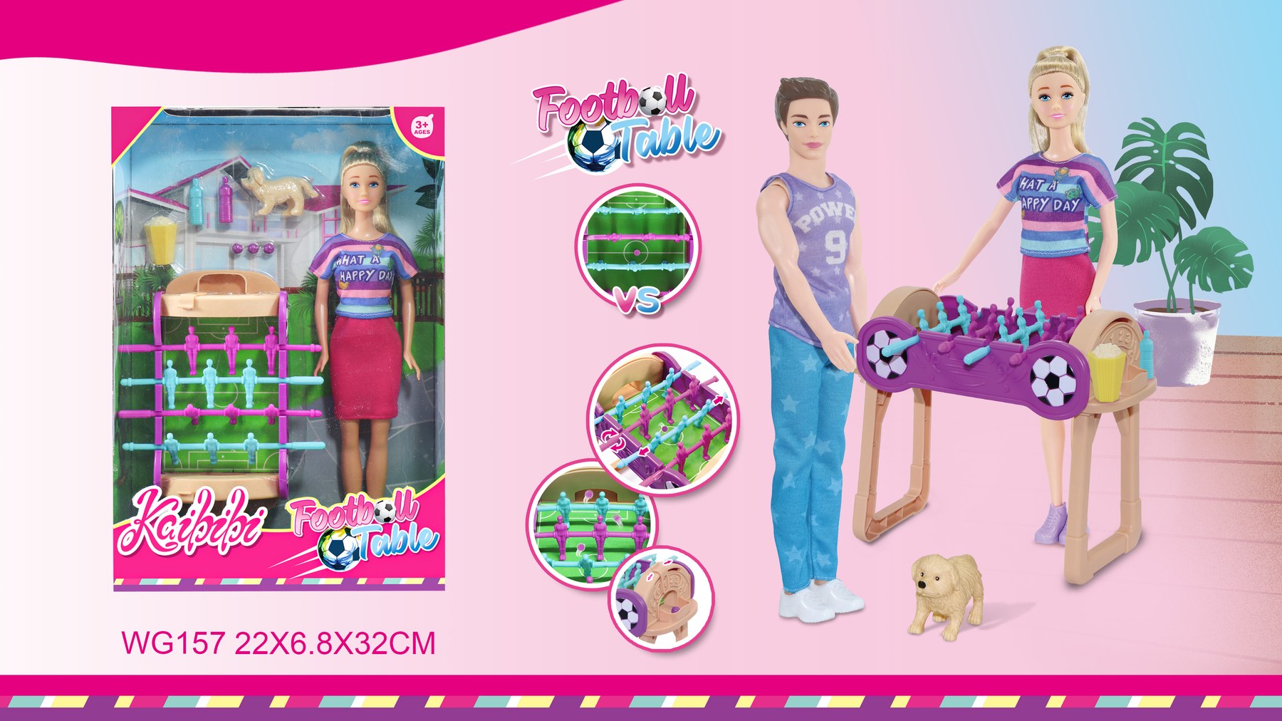 11-inch Kaibibi Doll Foosball Play Set WG157