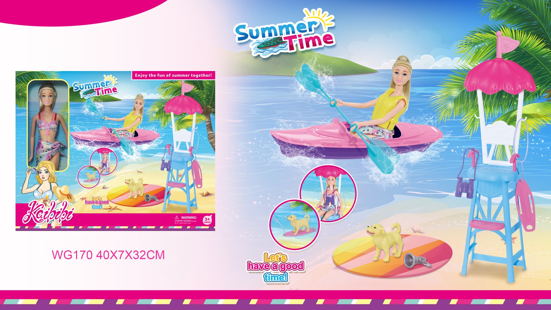 11.5-inch Kaibibi Doll Summer Beach Time Theme WG170
