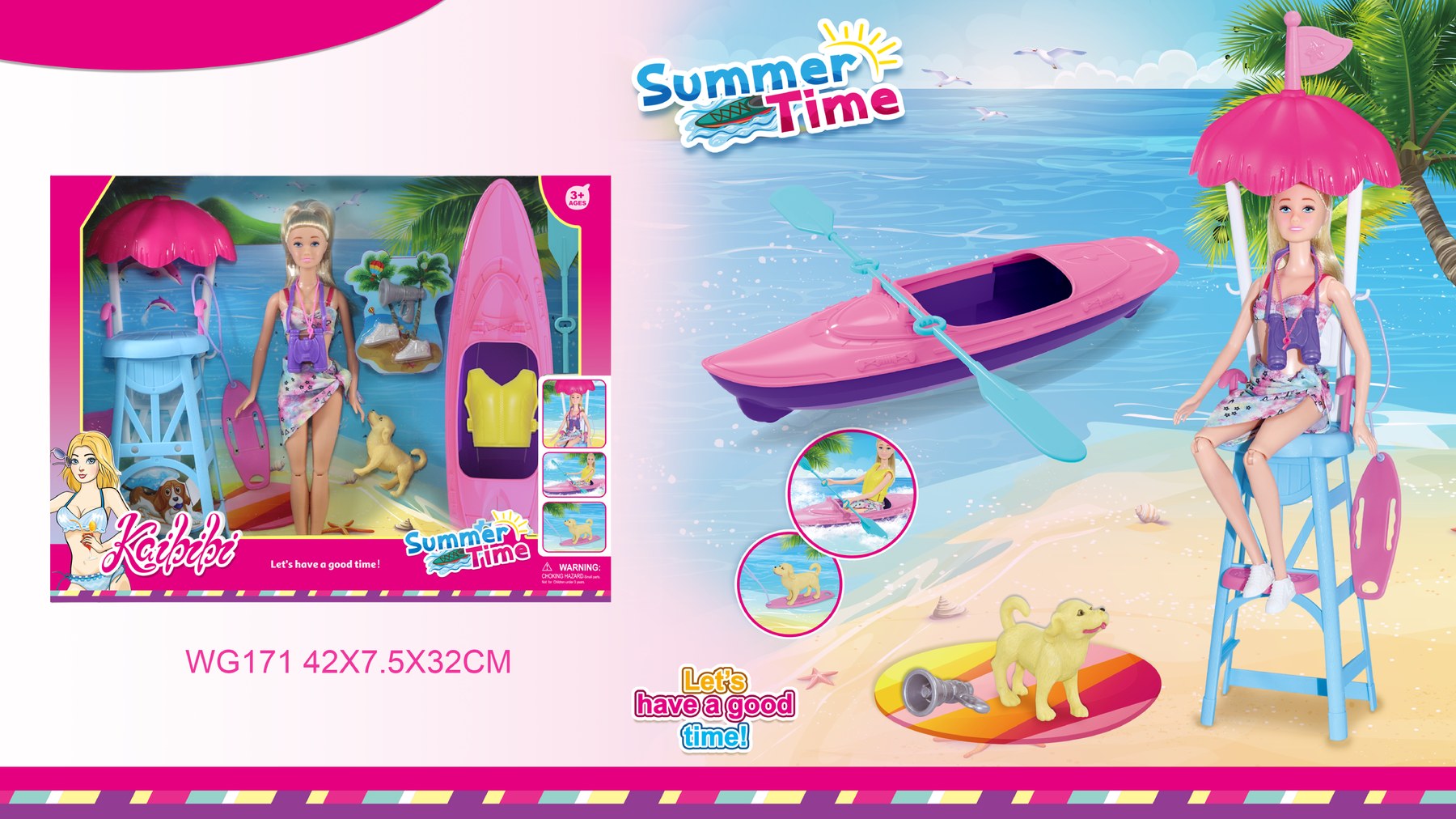 11.5-inch Kaibibi Doll Summer Beach Time Theme WG171