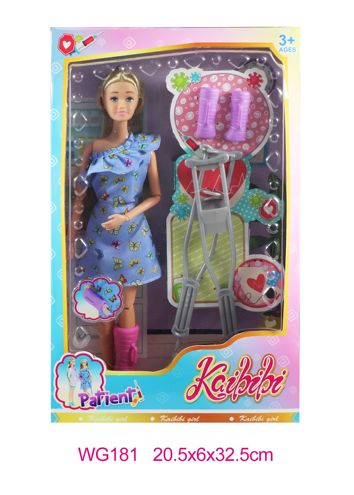 11.5-inch Kaibibi Doll Injured & Crutch Set WG181