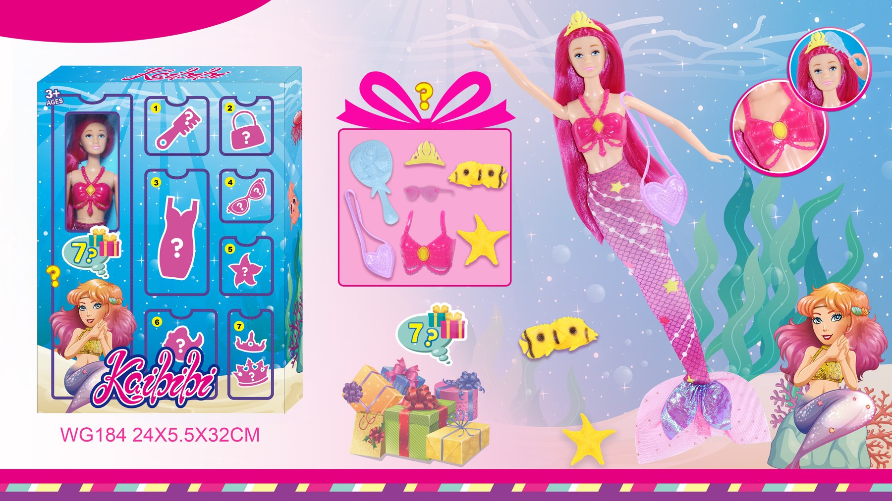 11.5 Inch Kaibibi Doll Surprise Blind Box - Mermaid Theme WG184