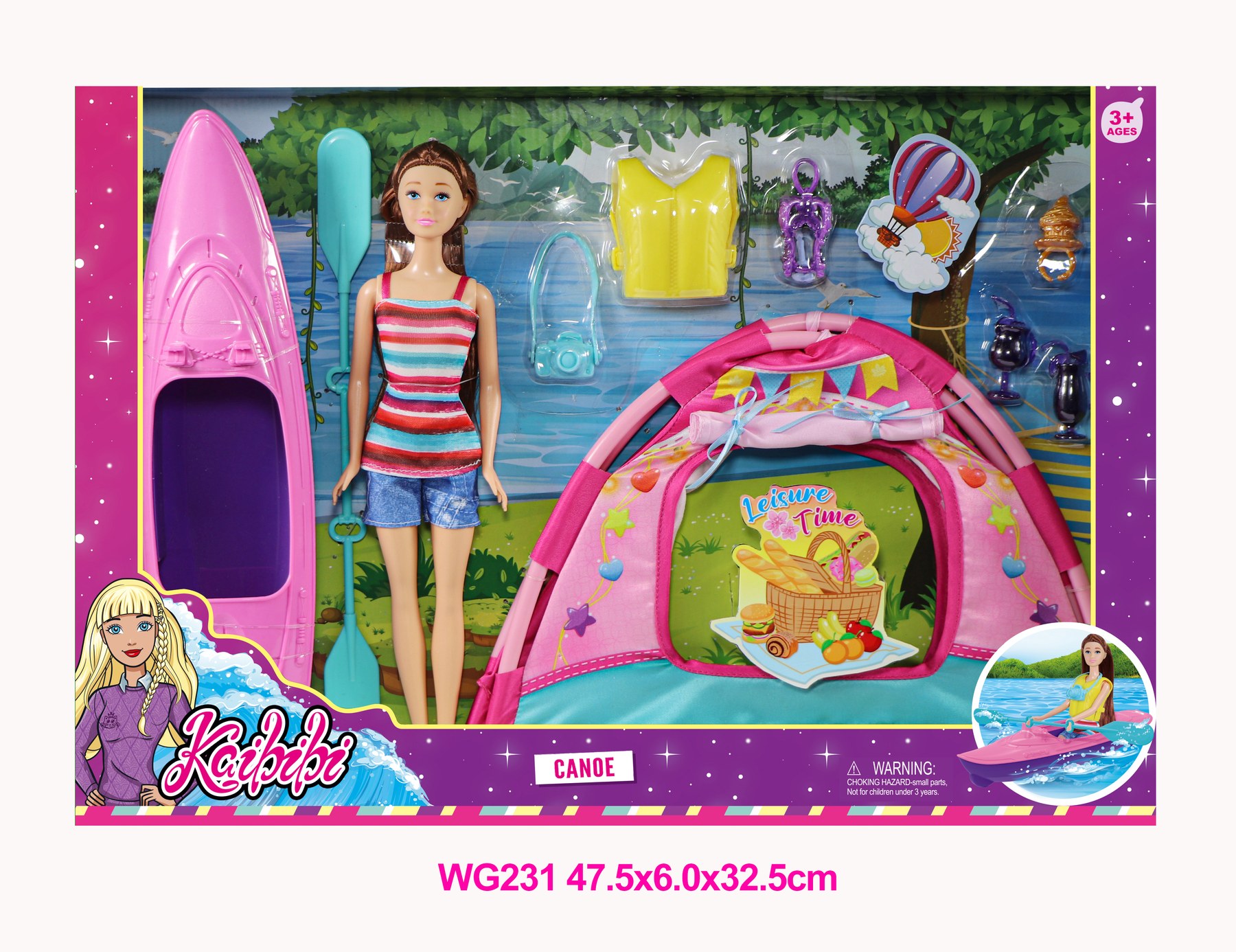 11.5-inch Kaibibi Doll Rowing & Camping Set WG231