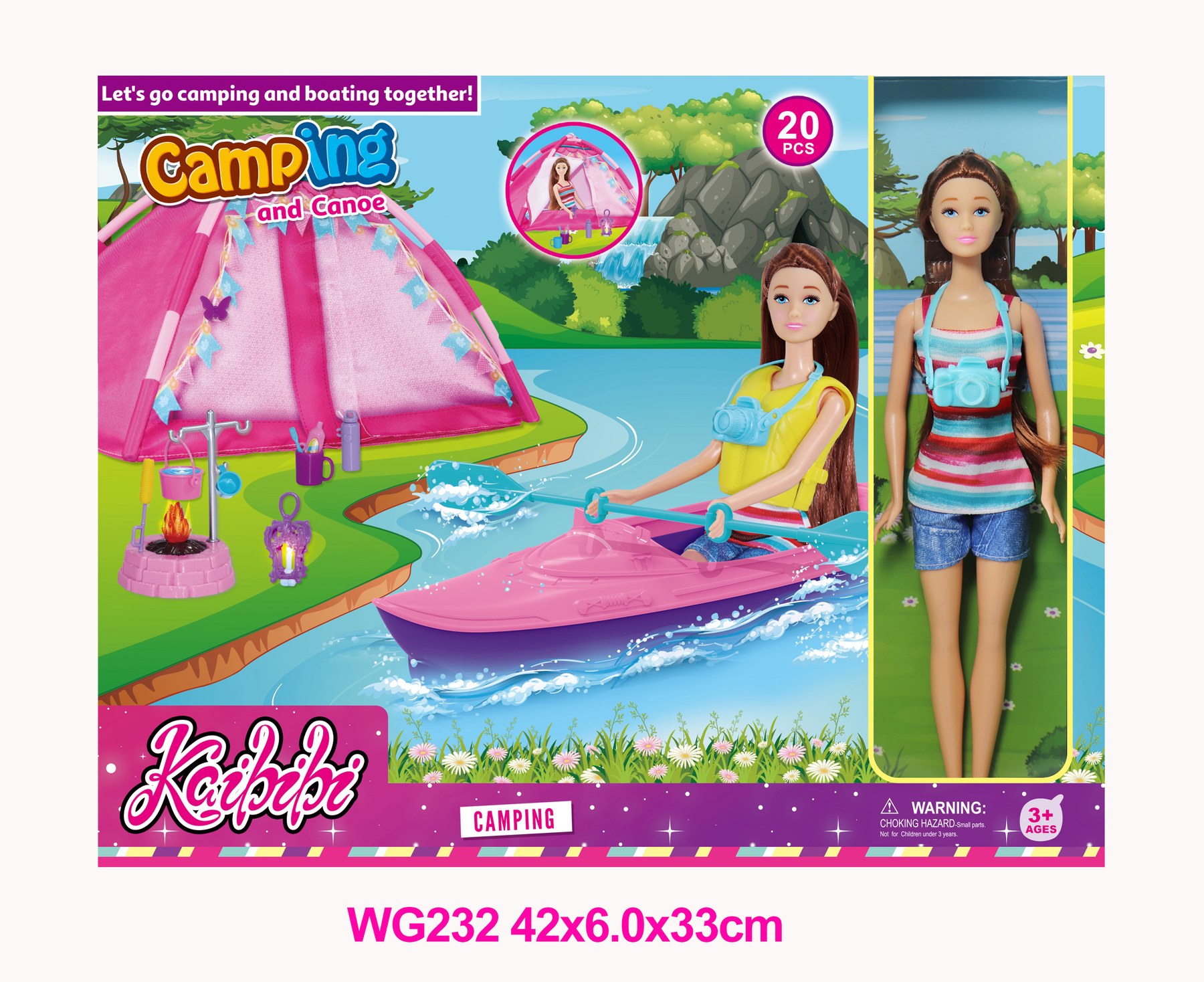 11.5-inch Kaibibi Doll Kayak & Outdoor Camping Set WG232