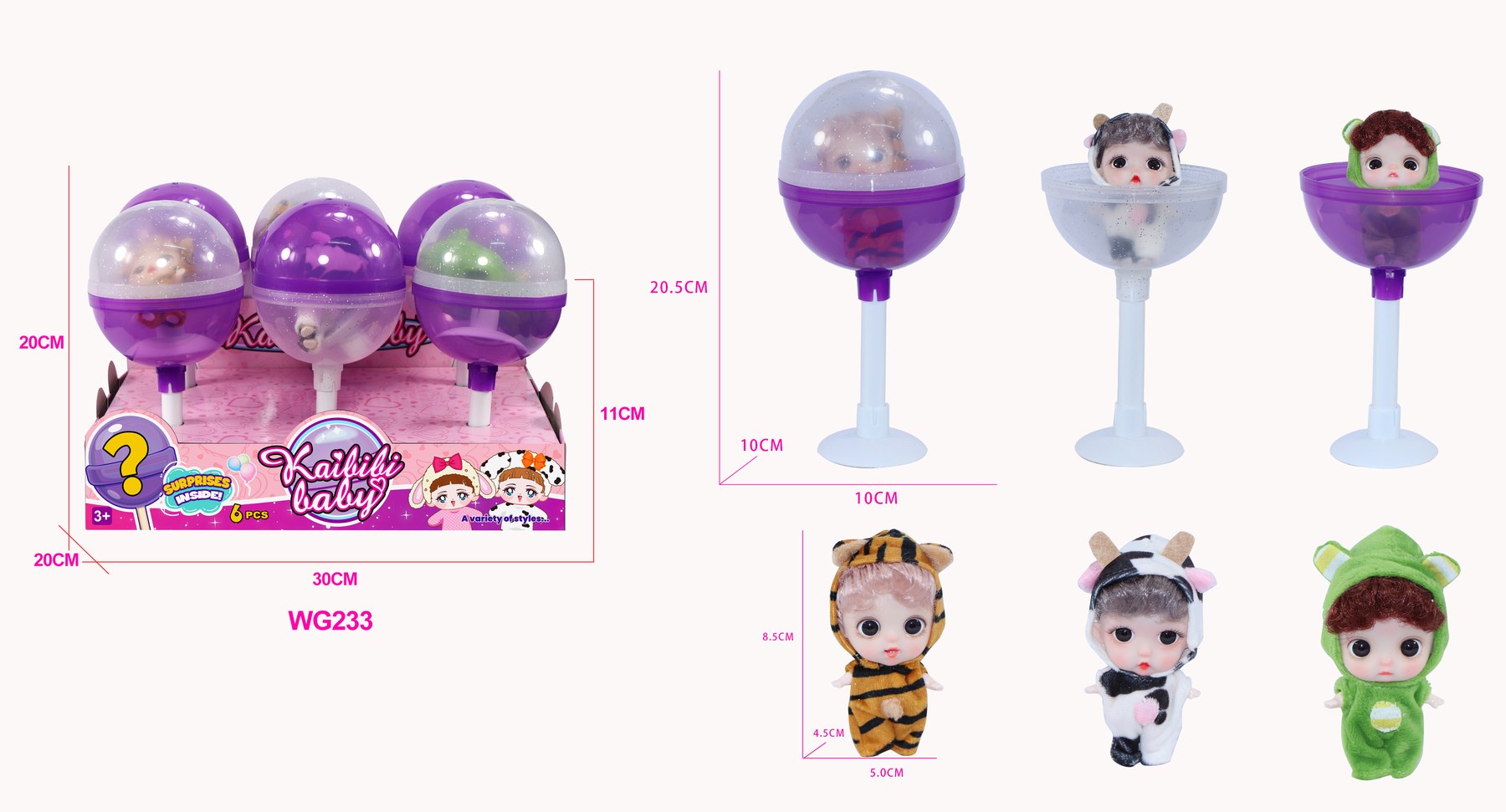 3.5 inch Kaibibi Baby （3 Styles Mixed） WG233