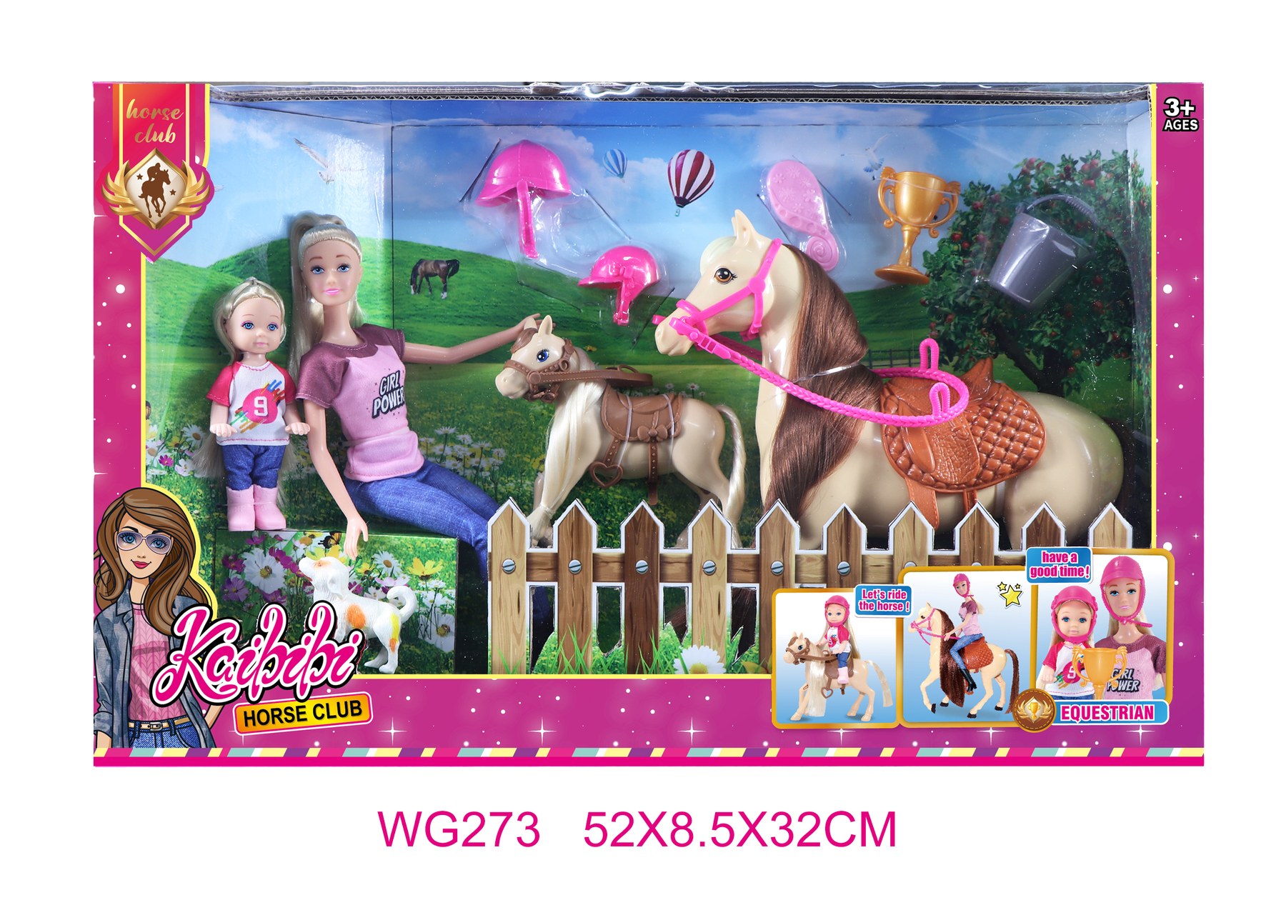 11.5-inch Kaibibi Doll Family Horse Racing Set WG273