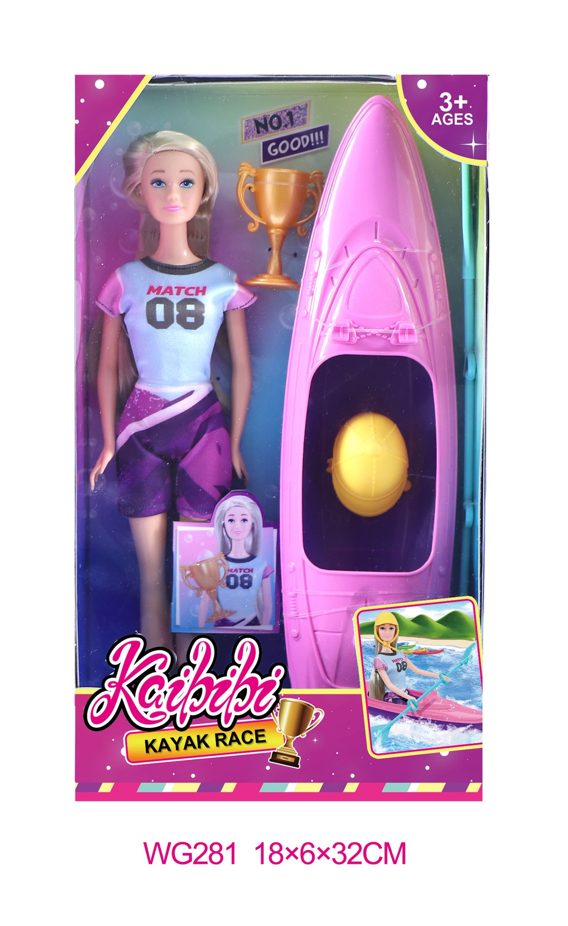 11.5-inch Kaibibi Doll Kayak Race Set WG281