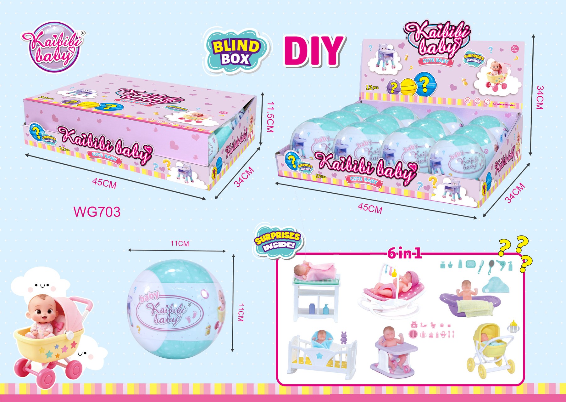 Kaibibi Silicone Baby Surprise Ball Collection WG703