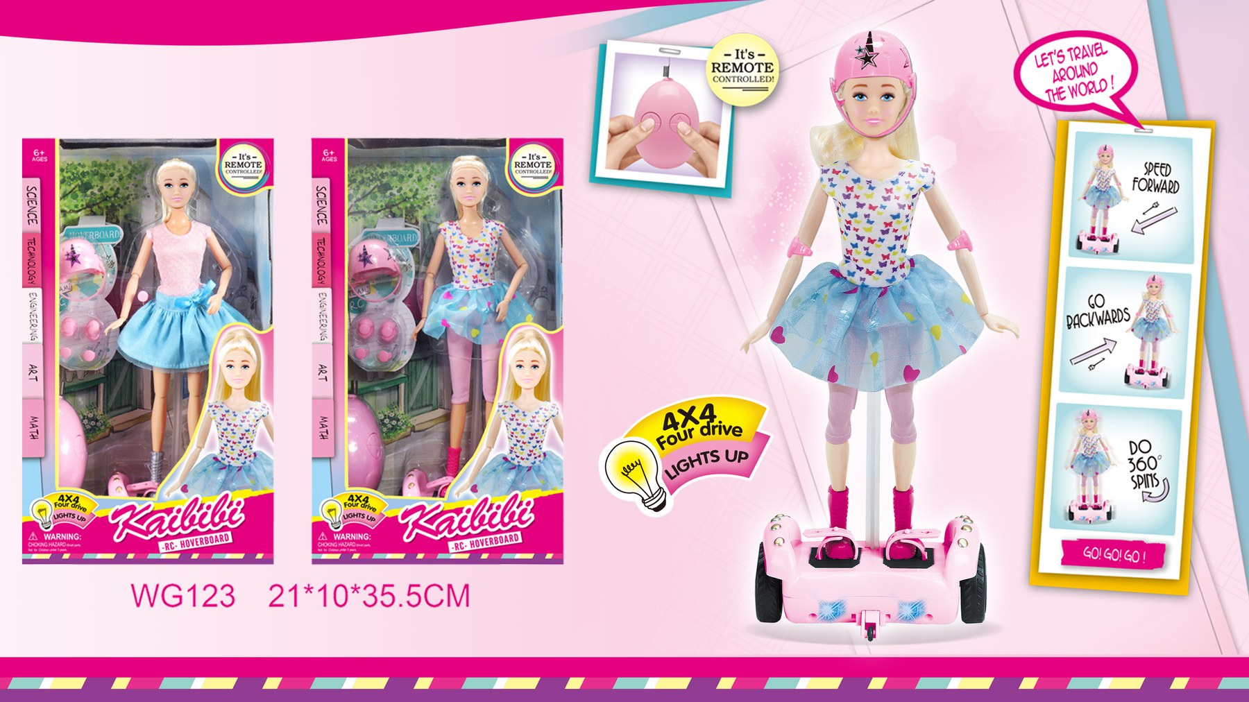 11.5-inch solid body Kaibibi Scooter doll WG123G
