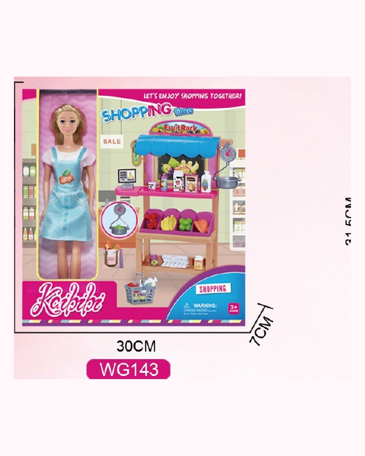 11-inch Kaibibi Doll Shopping Set with Half Window Box WG143