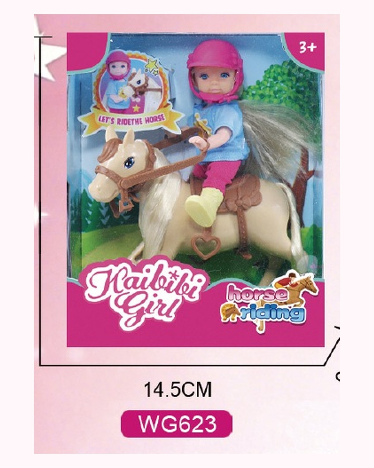 4.5 Inch Kaibibi Girl Doll Horse Racing Theme WG623